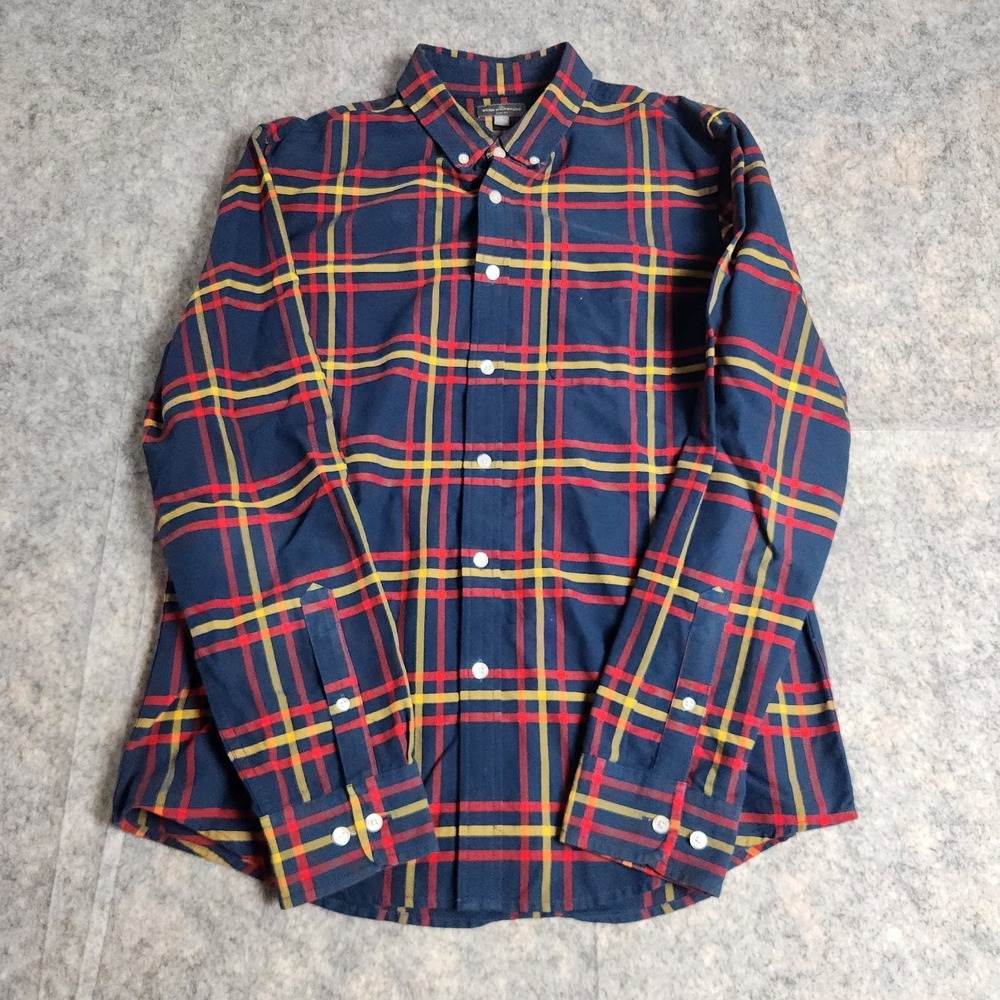 LL Bean Flannel Shirt Men L Slim Fit Multicolor Scotch Plaid Long Sleeve Button